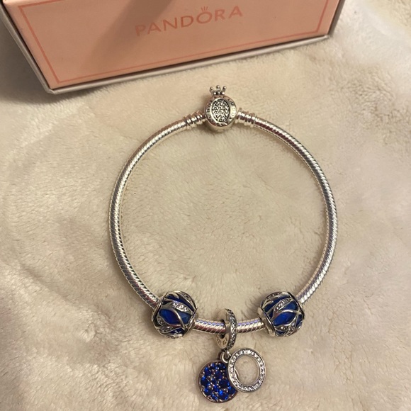 Pandora blue charm bracelet set brand new - Picture 2 of 2